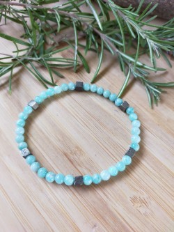 Bracelet Amazonite 4 mm et...