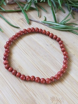 Bracelet Jaspe rouge 4 mm