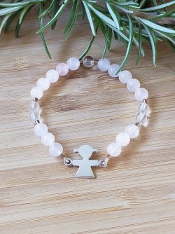 Bracelet Quartz rose,...