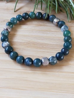 Bracelet Agate mousse & acier