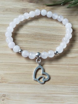 Bracelet Quartz rose & Cœur...