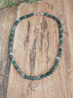 Collier Agate mousse &...