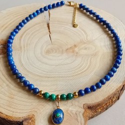 Collier en Lapis lazuli,...