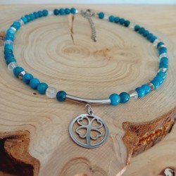 Collier Apatite bleue,...